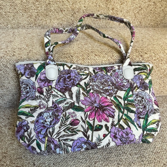 Vera Bradley Carson East West Tote in Lavender Meadow - Picture 2 of 9